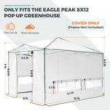 12x8 Pop Up Replacement Greenhouse Cover (GH96 - GRN - AZ - SP017) - Eagle Peak Canopy and Outdoor Products