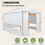 12x8 Portable Large Walk - in Pop Up Greenhouse - Eagle Peak Custom Canopy Tent