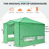 12x8 Portable Large Walk - in Pop Up Greenhouse - Eagle Peak Custom Canopy Tent