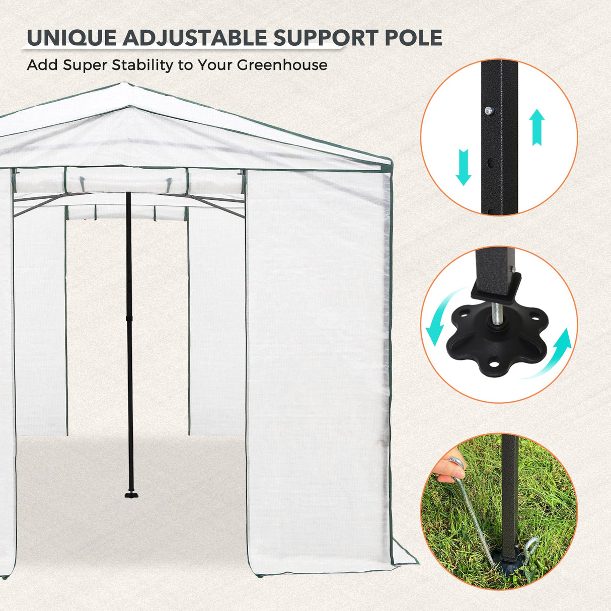 12x8 Portable Large Walk - in Pop Up Greenhouse - Eagle Peak Custom Canopy Tent