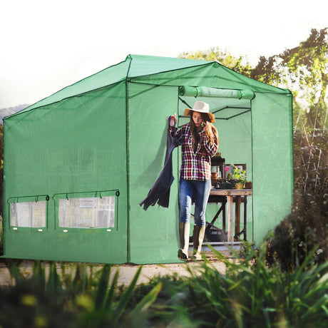 12x8 Portable Large Walk - in Pop Up Greenhouse - Eagle Peak