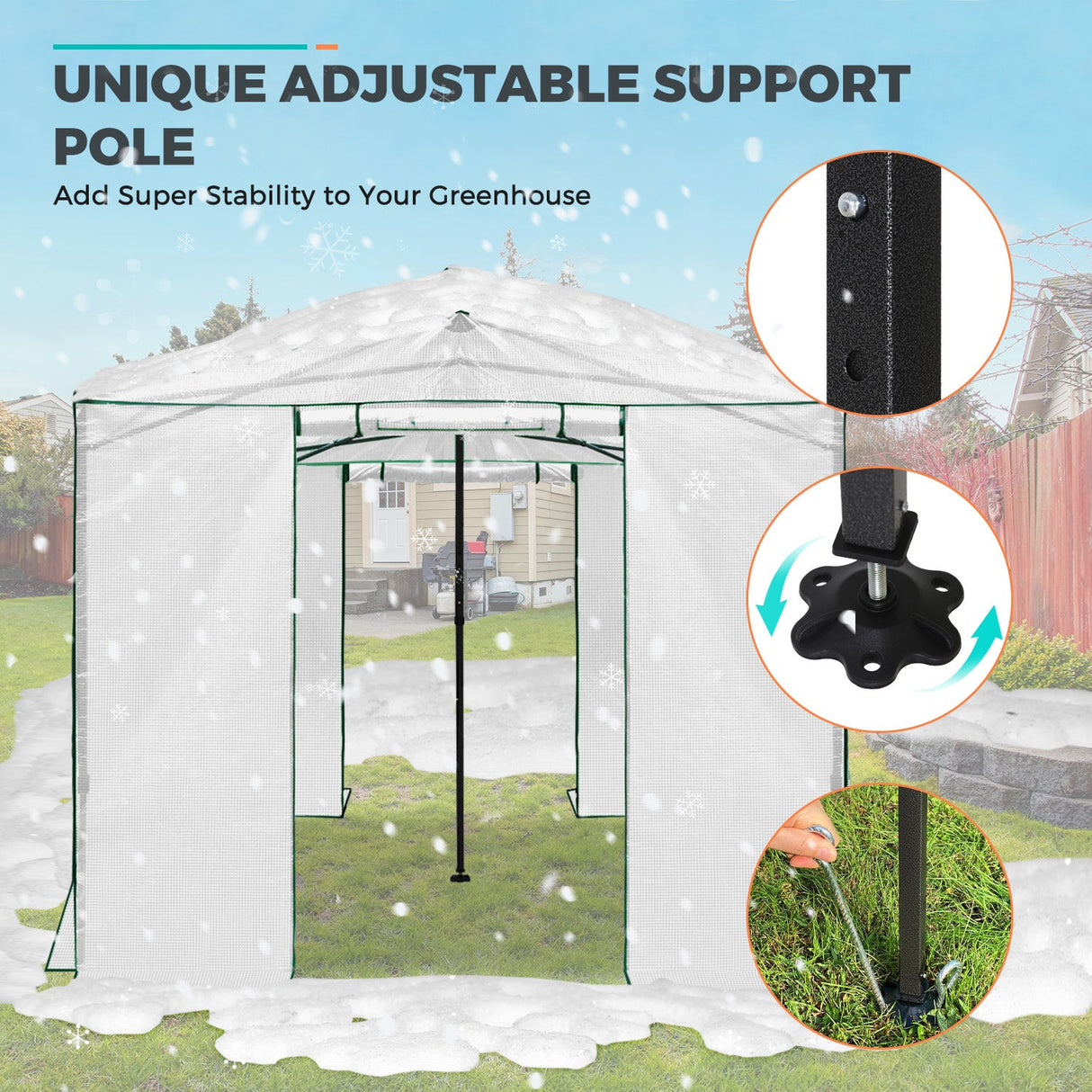 12x8 Portable Large Walk - in Pop Up Greenhouse - Eagle Peak Custom Canopy Tent