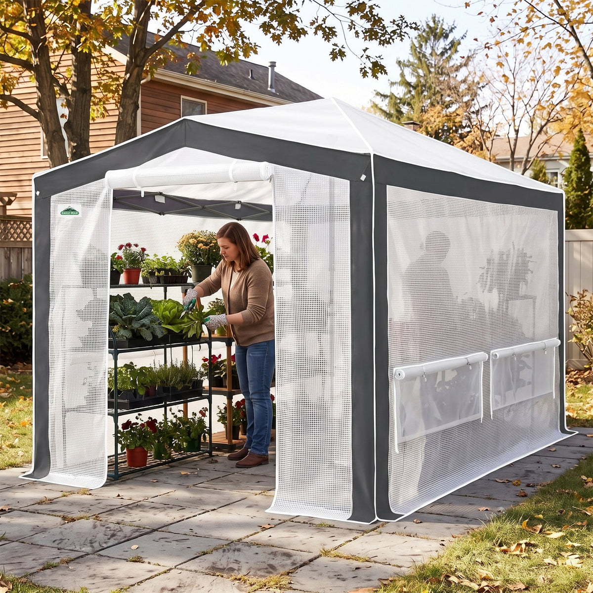 12x8 Walk In Pop Up Greenhouse, Support Pole - Eagle Peak®