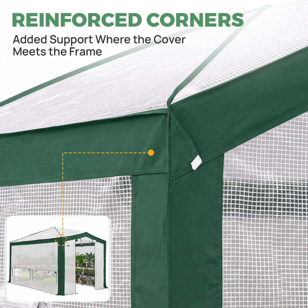 12x8 Walk In Pop Up Greenhouse, Support Pole - Eagle Peak®