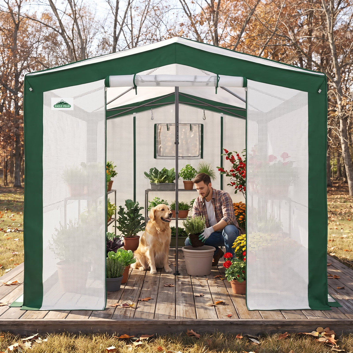 12x8 Walk In Pop Up Greenhouse, Support Pole - Eagle Peak®