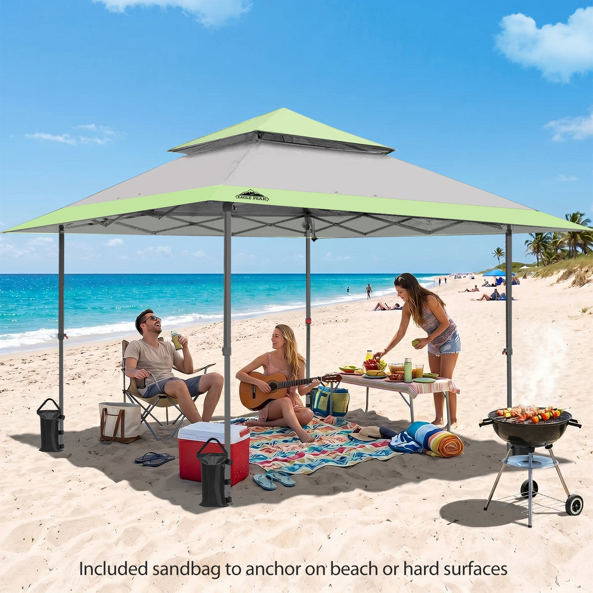 13x13 Pop Up Canopy Tent, Auto Extended Eaves - Eagle Peak®