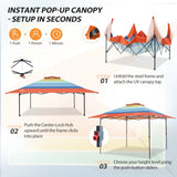 13x13 Pop Up Canopy Tent, Auto Extended Eaves - Eagle Peak®