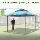 13x13 Pop Up Canopy Tent, Auto Extended Eaves - Eagle Peak®