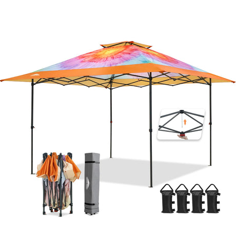 13x13 Pop Up Canopy Tent, Auto Extended Eaves - Eagle Peak®
