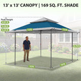 13x13 Pop Up Canopy Tent, Auto Extended Eaves - Eagle Peak®