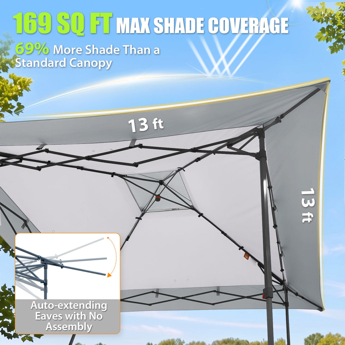13x13 Pop Up Canopy Tent Sidewall, Extended Eaves - Eagle Peak®