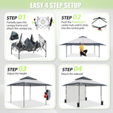 13x13 Pop Up Canopy Tent Sidewall, Extended Eaves - Eagle Peak®