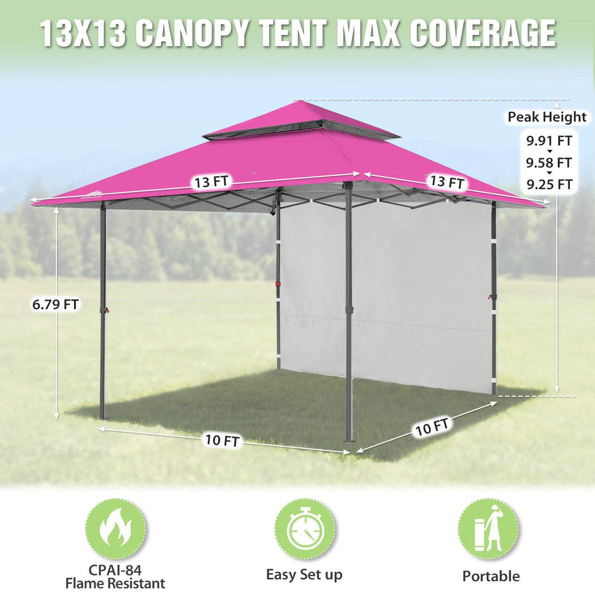 13x13 Pop Up Canopy Tent With Sidewall - Eagle Peak®