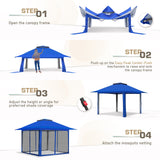 13x13 Pop Up Gazebo with Netting w/ 169 sqft of Shade - Eagle Peak Custom Canopy Tent