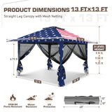 13x13 Pop Up Gazebo with Netting w/ 169 sqft of Shade - Eagle Peak®