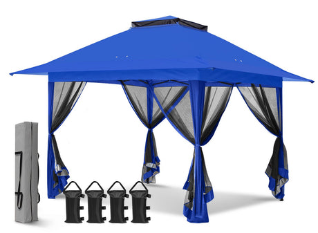 13x13 Pop Up Gazebo with Netting w/ 169 sqft of Shade - Eagle Peak Custom Canopy Tent