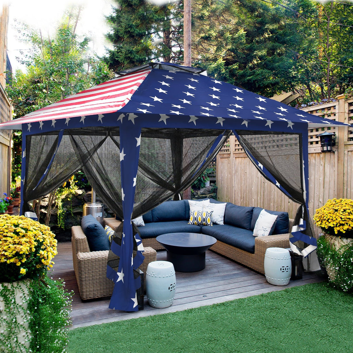 13x13 Pop Up Gazebo with Netting w/ 169 sqft of Shade - Eagle Peak Custom Canopy Tent