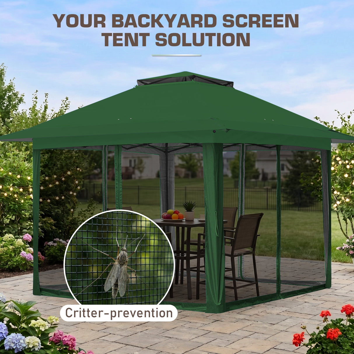13x13 Pop Up Gazebo with Netting w/ 169 sqft of Shade - Eagle Peak®