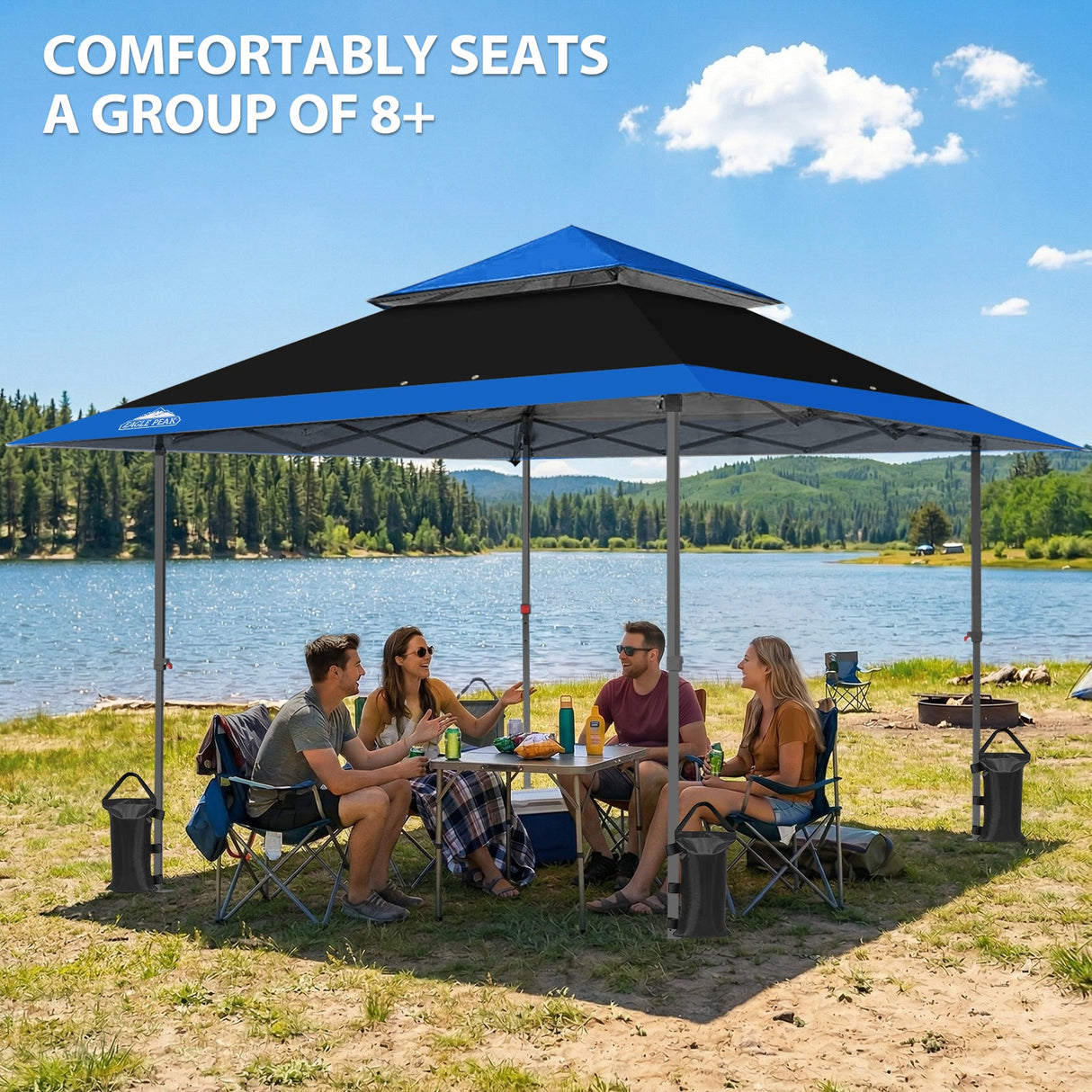 13x13 Straight Leg Pop Up Canopy Tent with 169 sqft of Shade - Eagle Peak®