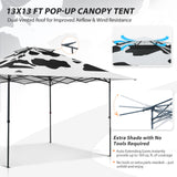 13x13 Straight Leg Pop Up Canopy Tent with 169 sqft of Shade - Eagle Peak