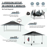 13x13 Straight Leg Pop Up Canopy Tent with 169 sqft of Shade - Eagle Peak Custom Canopy Tent