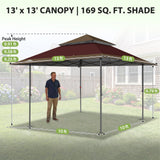 13x13 Straight Leg Pop Up Canopy Tent with 169 sqft of Shade - Eagle Peak®