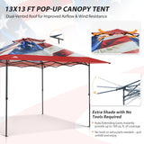 13x13 Straight Leg Pop Up Canopy Tent with 169 sqft of Shade - Eagle Peak
