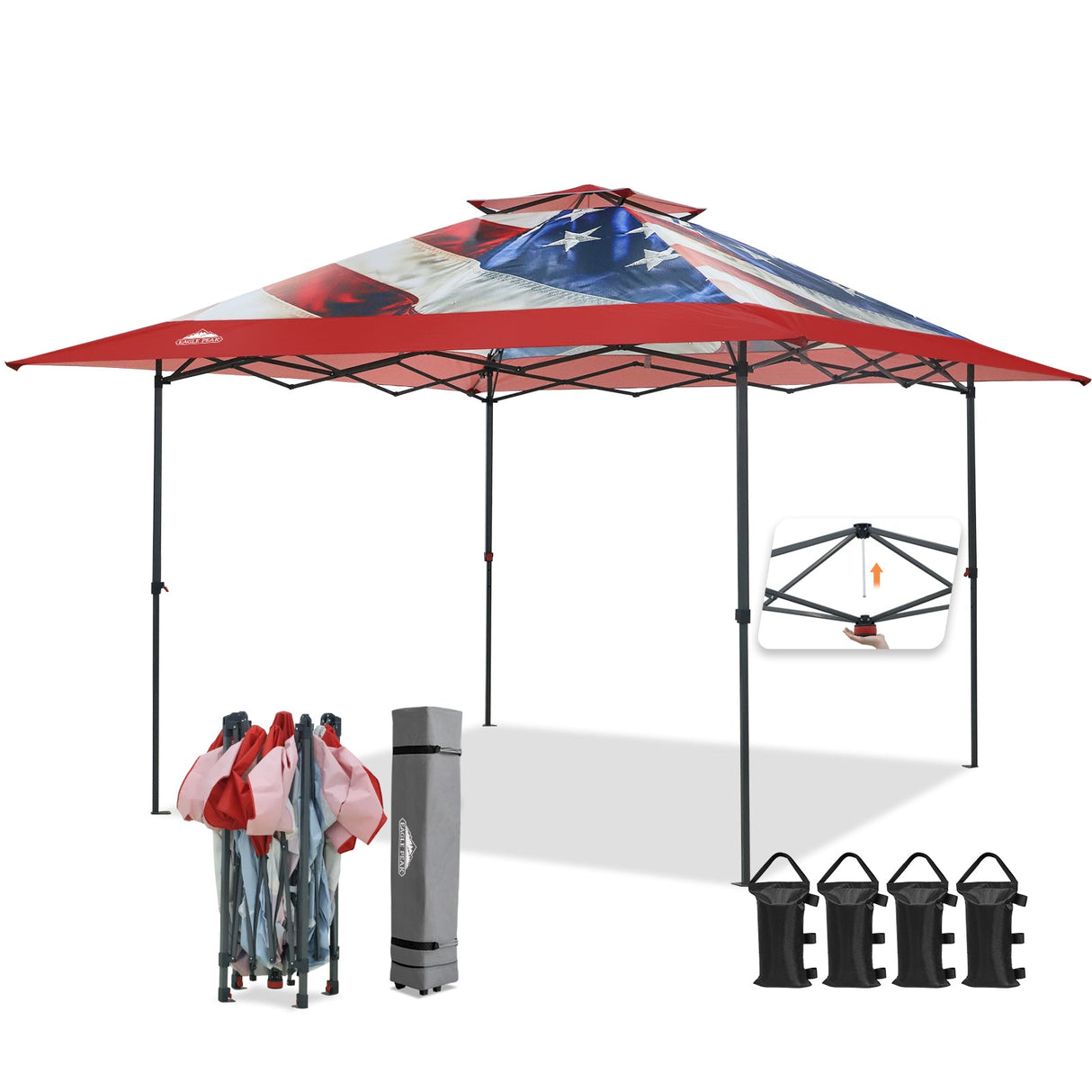 13x13 Straight Leg Pop Up Canopy Tent with 169 sqft of Shade - Eagle Peak®