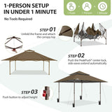 13x13 Straight Leg Pop Up Canopy Tent with 169 sqft of Shade - Eagle Peak®