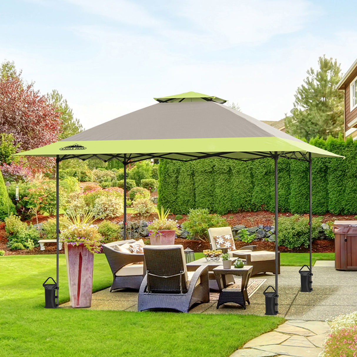 13x13 Straight Leg Pop Up Canopy Tent with 169 sqft of Shade - Eagle Peak Custom Canopy Tent