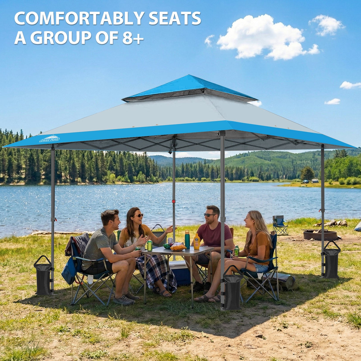 13x13 Straight Leg Pop Up Canopy Tent with 169 sqft of Shade - Eagle Peak®