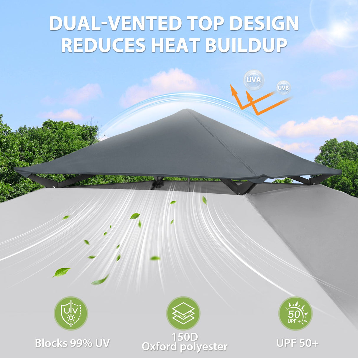 13x13 Straight Leg Pop Up Canopy Tent with 169 sqft of Shade - Eagle Peak®