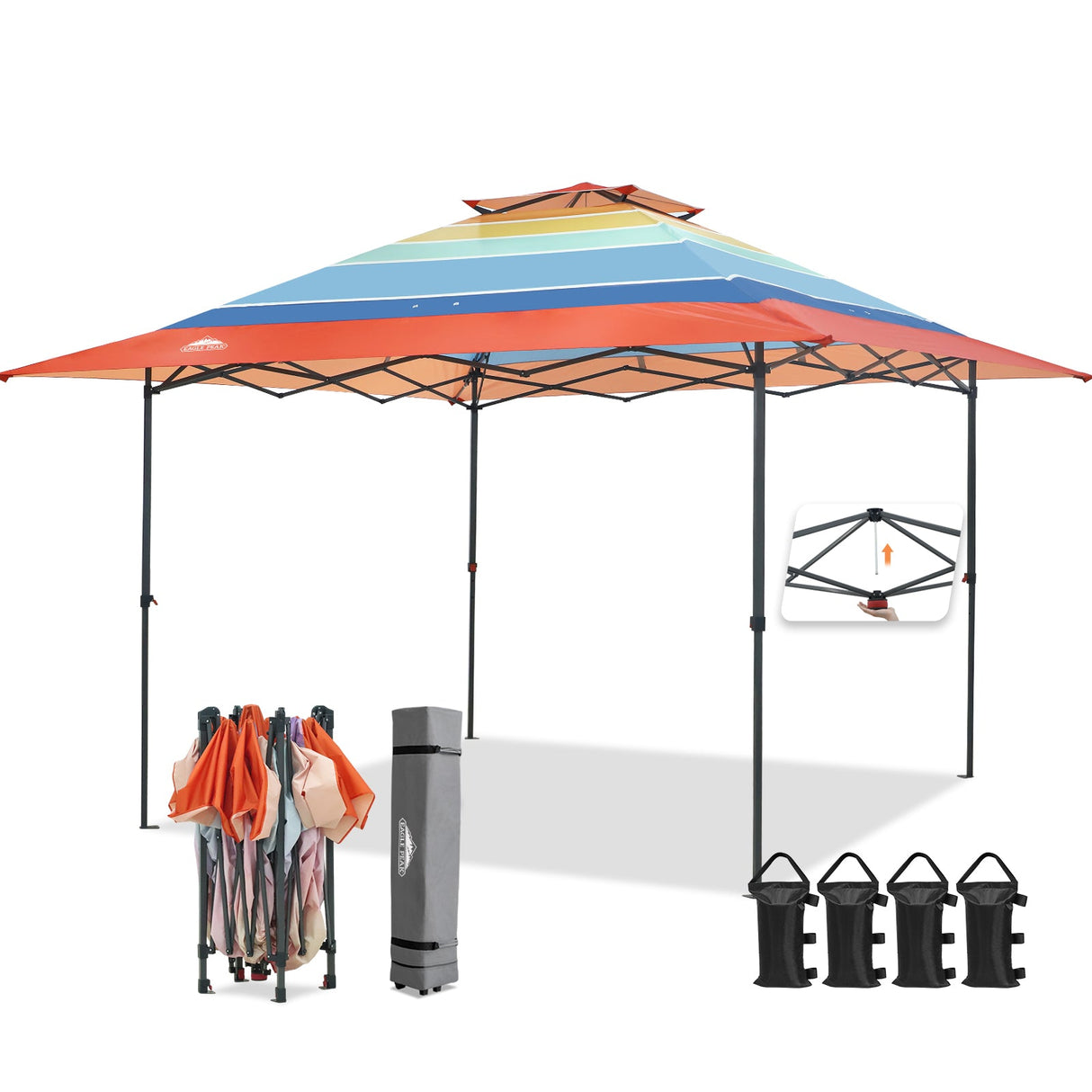 13x13 Straight Leg Pop Up Canopy Tent with 169 sqft of Shade - Eagle Peak