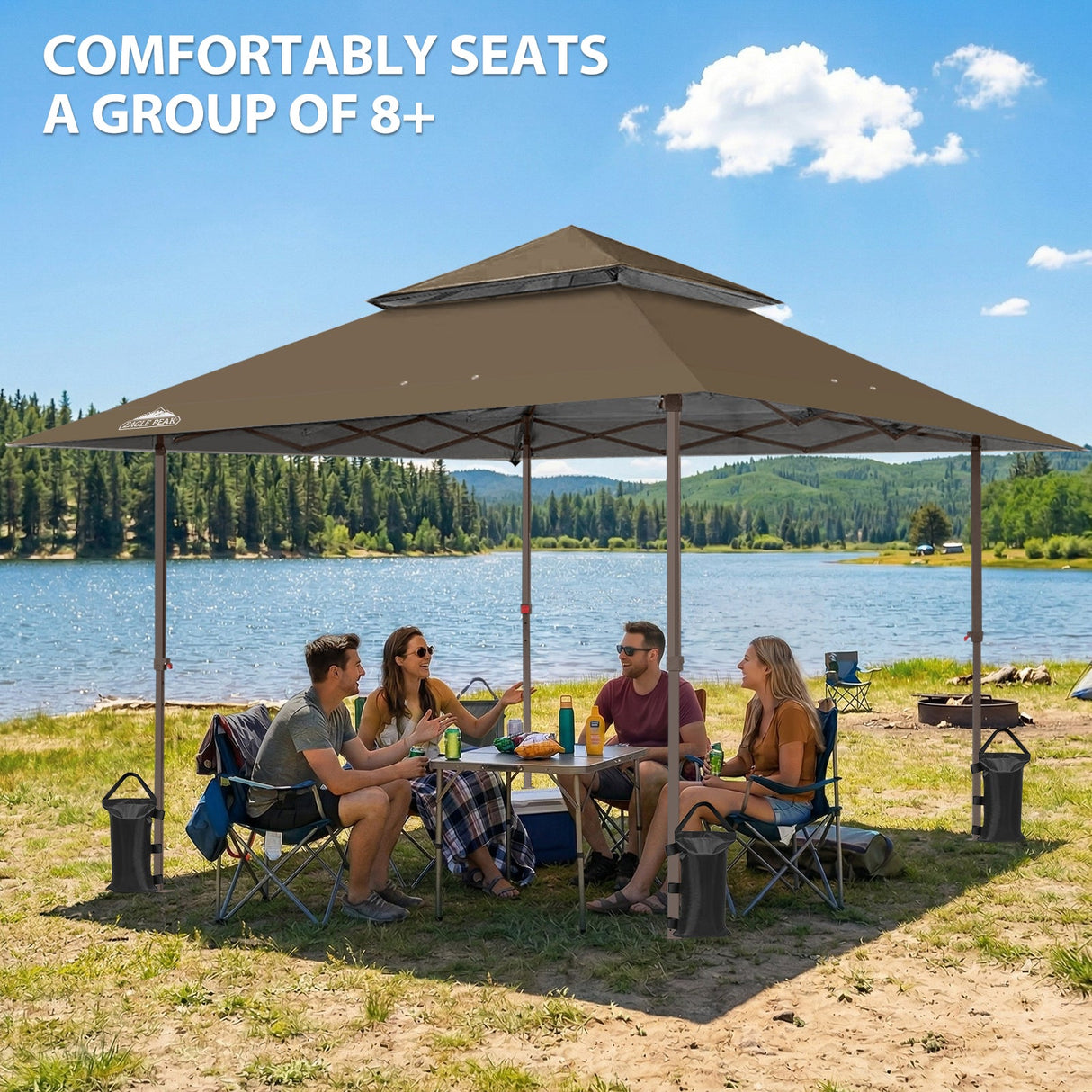 13x13 Straight Leg Pop Up Canopy Tent with 169 sqft of Shade - Eagle Peak®