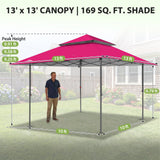 13x13 Straight Leg Pop Up Canopy Tent with 169 sqft of Shade - Eagle Peak®