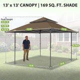 13x13 Straight Leg Pop Up Canopy Tent with 169 sqft of Shade - Eagle Peak®