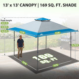 13x13 Straight Leg Pop Up Canopy Tent with 169 sqft of Shade - Eagle Peak®