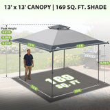 13x13 Straight Leg Pop Up Canopy Tent with 169 sqft of Shade - Eagle Peak®