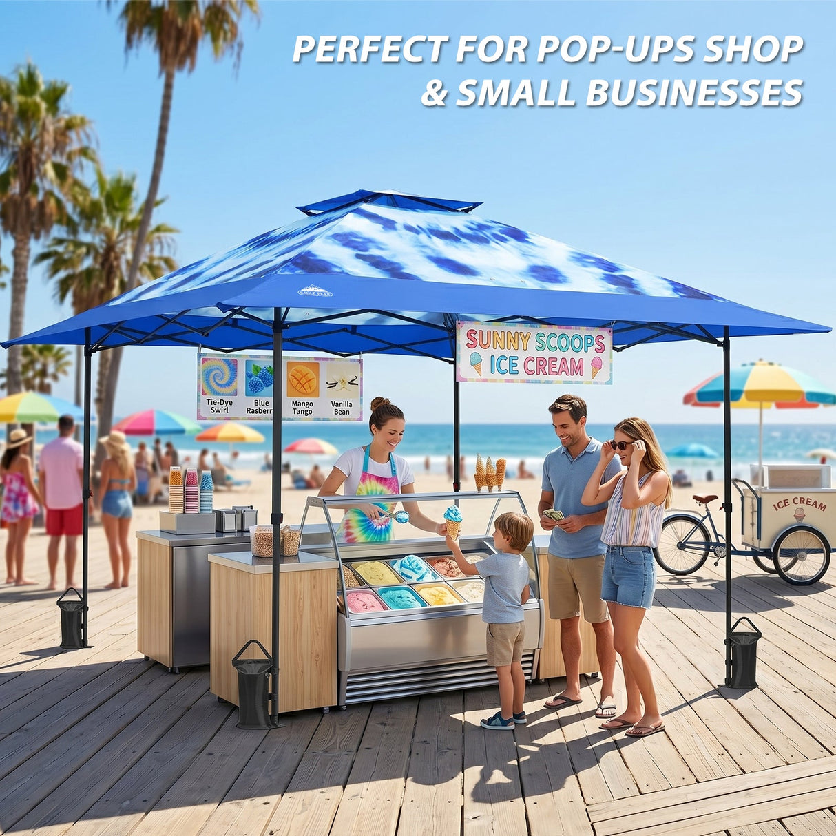 13x13 Straight Leg Pop Up Canopy Tent with 169 sqft of Shade - Eagle Peak
