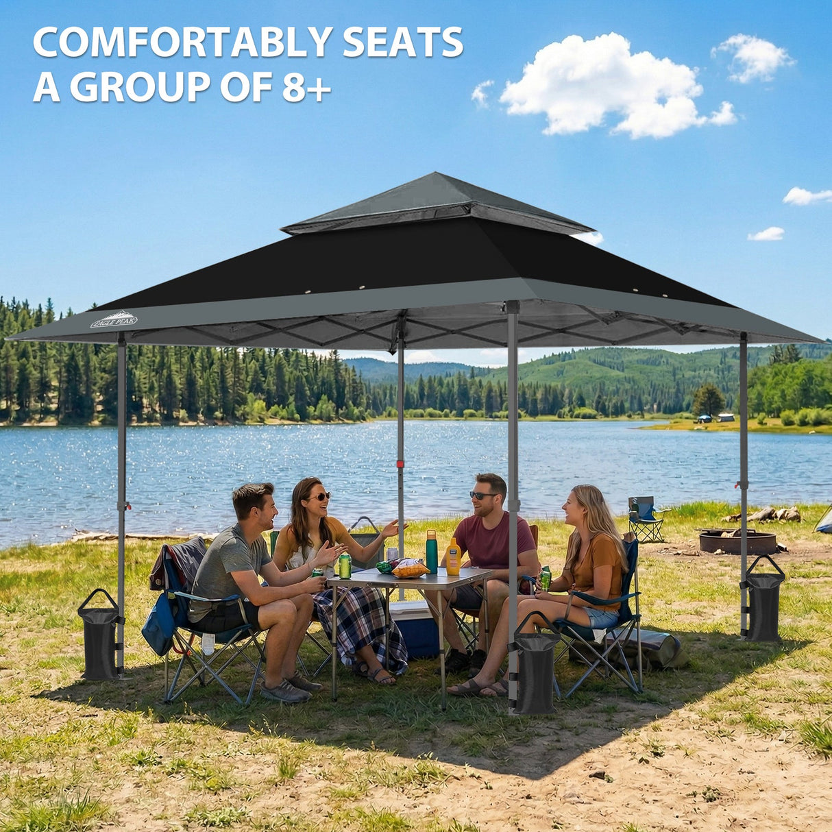 13x13 Straight Leg Pop Up Canopy Tent with 169 sqft of Shade - Eagle Peak®