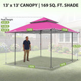 13x13 Straight Leg Pop Up Canopy Tent with 169 sqft of Shade - Eagle Peak®