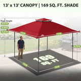 13x13 Straight Leg Pop Up Canopy Tent with 169 sqft of Shade - Eagle Peak®