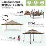 13x13 Straight Leg Pop Up Canopy Tent with 169 sqft of Shade - Eagle Peak®