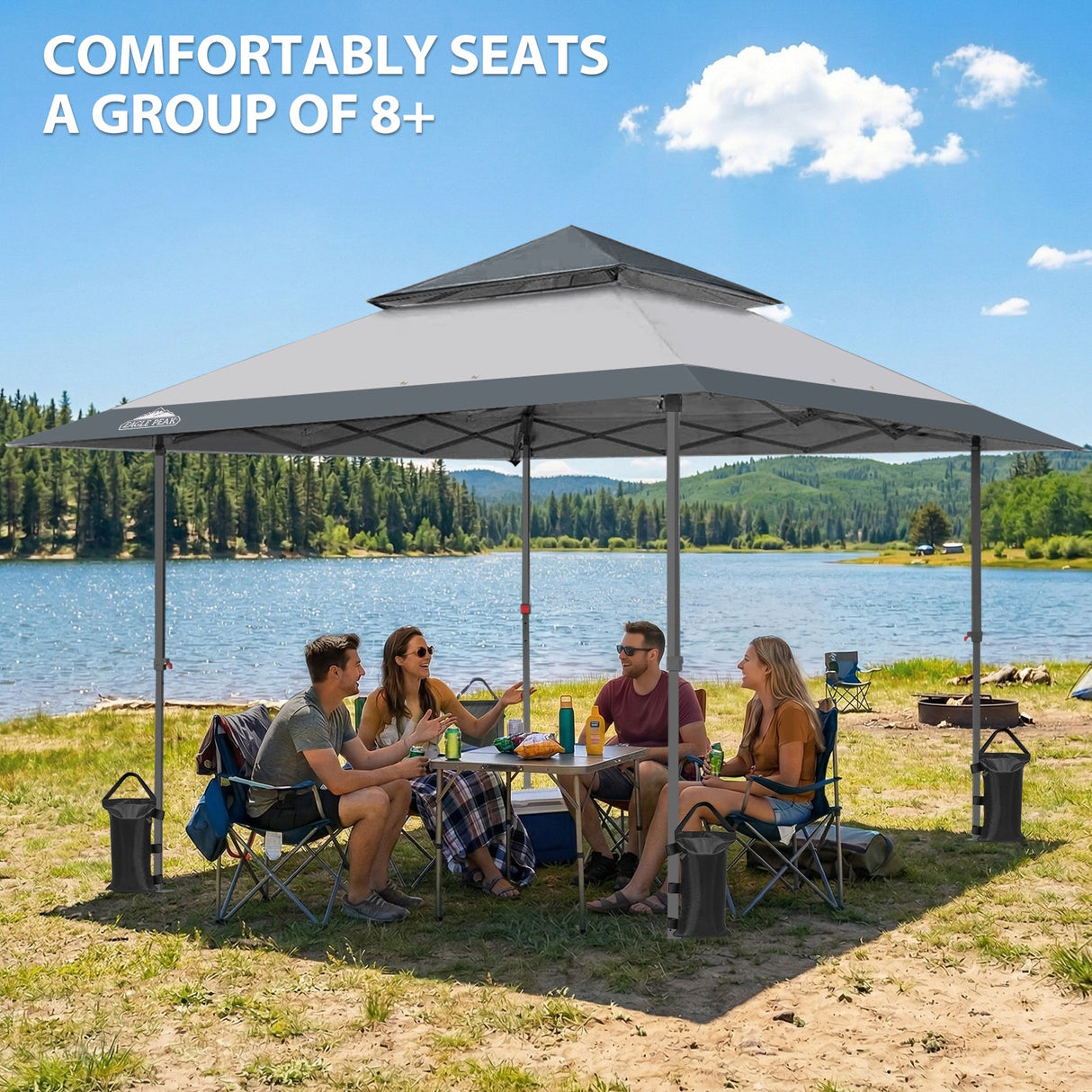 13x13 Straight Leg Pop Up Canopy Tent with 169 sqft of Shade - Eagle Peak®