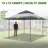 13x13 Straight Leg Pop Up Canopy Tent with 169 sqft of Shade - Eagle Peak®
