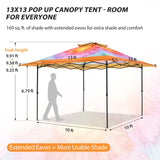 13x13 Straight Leg Pop Up Canopy Tent with 169 sqft of Shade - Eagle Peak