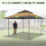 13x13 Straight Leg Pop Up Canopy Tent with 169 sqft of Shade - Eagle Peak®