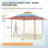 13x13 Straight Leg Pop Up Canopy Tent with 169 sqft of Shade - Eagle Peak