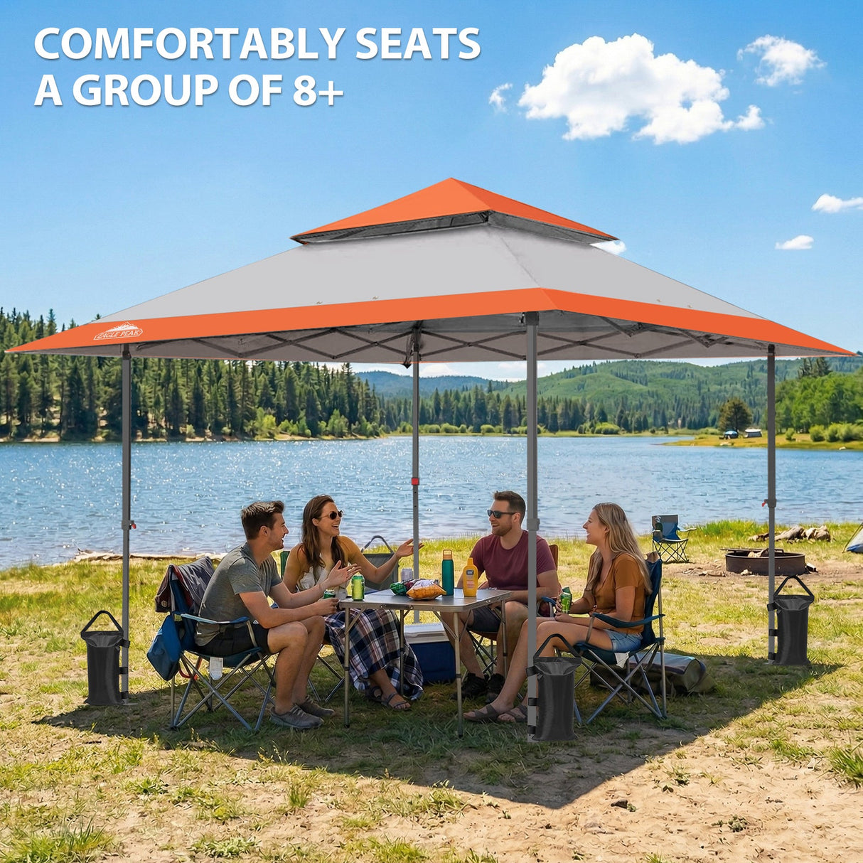 13x13 Straight Leg Pop Up Canopy Tent with 169 sqft of Shade - Eagle Peak®