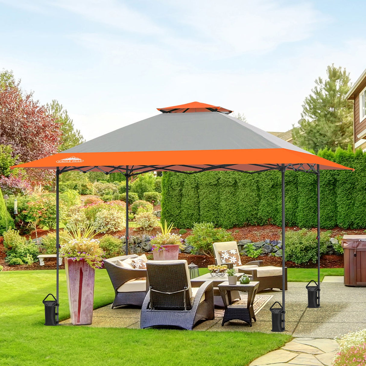 13x13 Straight Leg Pop Up Canopy Tent with 169 sqft of Shade - Eagle Peak Custom Canopy Tent